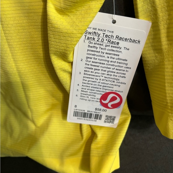Lululemon Swiftly Tech Racerback 2.0 *Race Length, Beaming Yellow - Picture 6 of 6